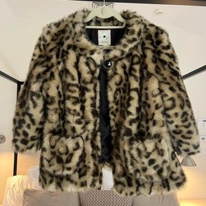 Elevenses Faux Leopard Peacoat